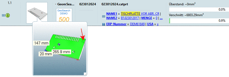 Mouseover zeigt eine 3D-Vorschau
