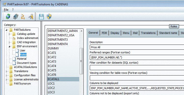 Anzuzeigende Spalten