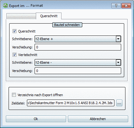 Registerseite "Querschnitt"