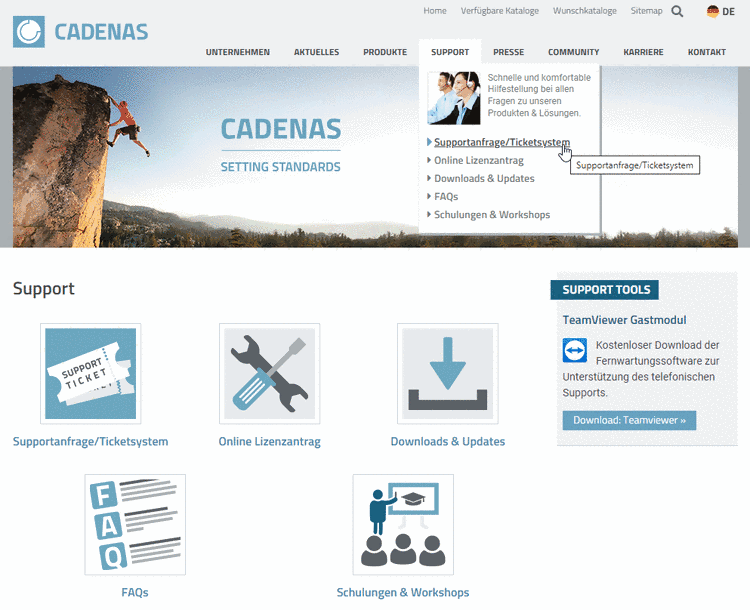 Bei Auswahl "Tabelle" werden alle Projektzeilen angezeigt.