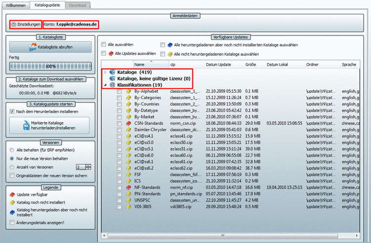 PARTadmin -> Kategorie Katalogaktualisierung -> Online