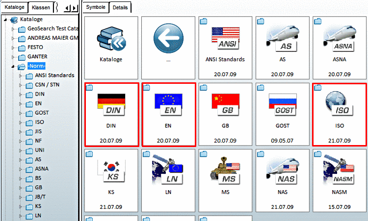 DIN / EN / ISO Aufteilung