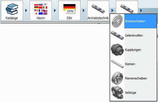 Navigationspfad mit Unterverzeichnissen