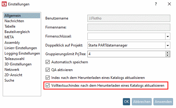 Exportoptionen -> Fingerprints nicht vorhanden