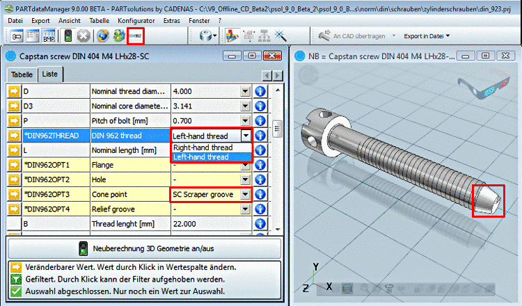 DIN 962 Funktion aktiv