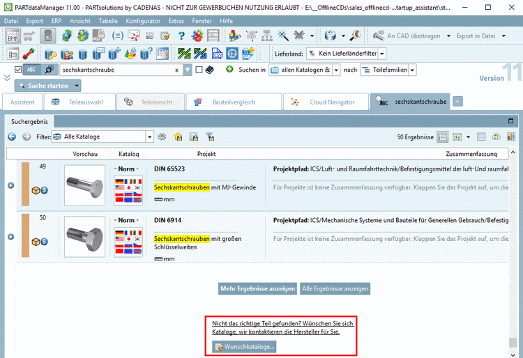 Nur Projekte mit werden angezeigt.