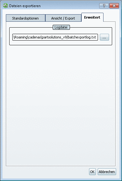 Exportmodus: Voransichten generieren -> Registerseite "Erweitert"
