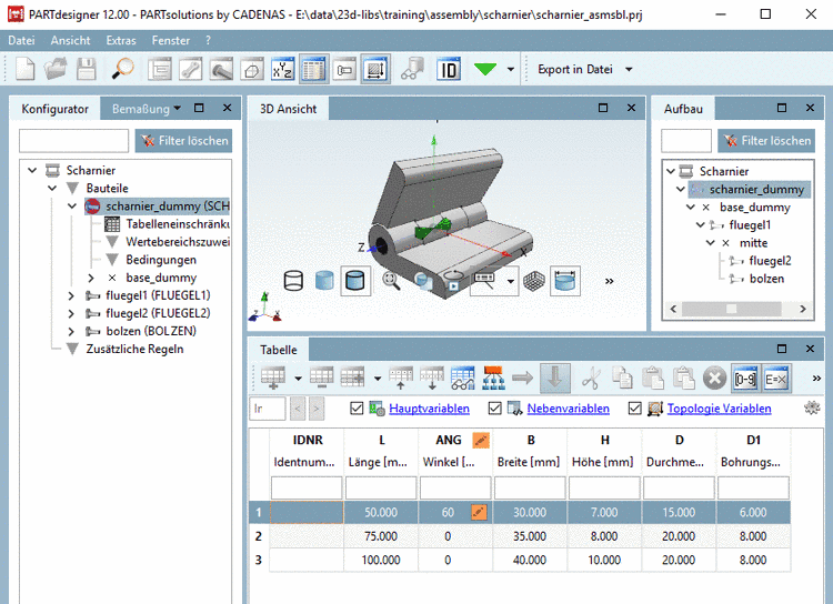 Schablone mit vollständigem Selbstaufbau