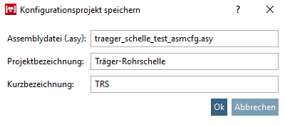 Dialogfenster "Konfigurationsprojekt speichern"
