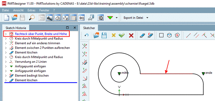 PARTdataManager mit Registerseite "Teileauswahl"
