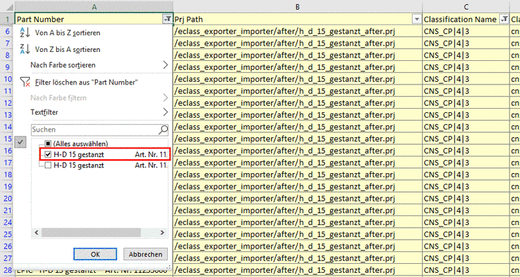 Filterbedingung Beispiel