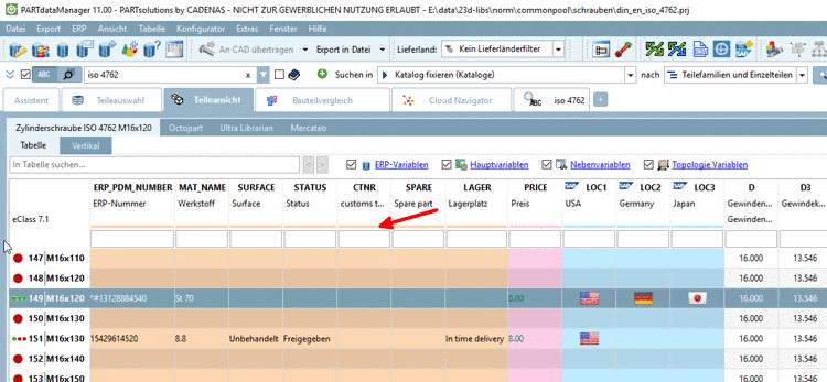 Beispiel: Projekte verschieben
