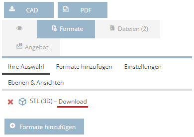 Beispiel: Auswahl von STL (3D)
