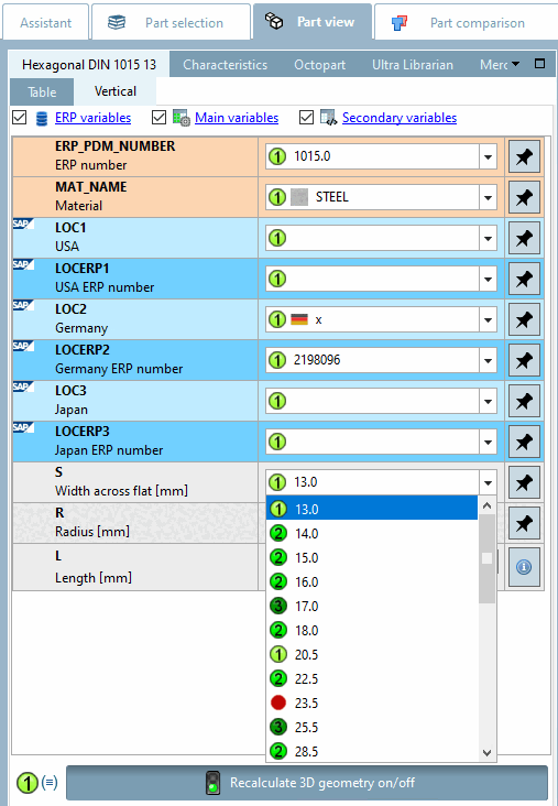 Statusicons in der PARTdataManager Listenansicht