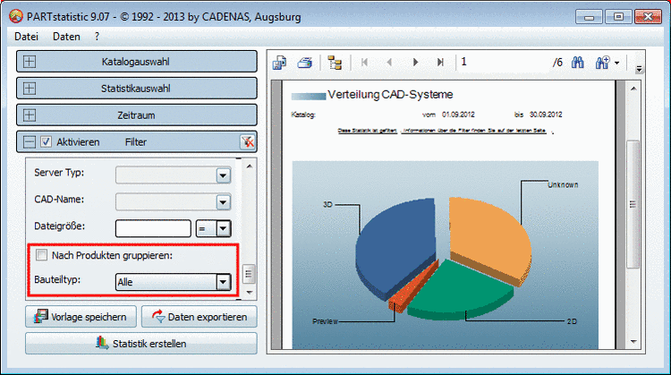 Option "Nach Produkten gruppieren" deaktiviert