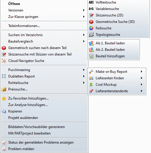 Kontextmenü Indexbaum
