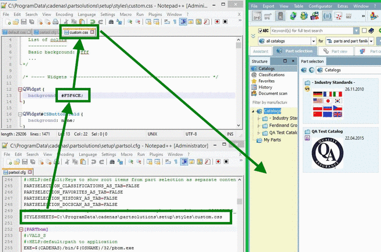 Beispiel LOC1: Registerseite "Anzeige" - Bedingungen mit zugeordneten Bitmaps und Tooltip