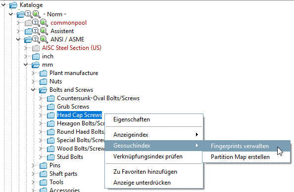 Aufruf: Fingerprints verwalten