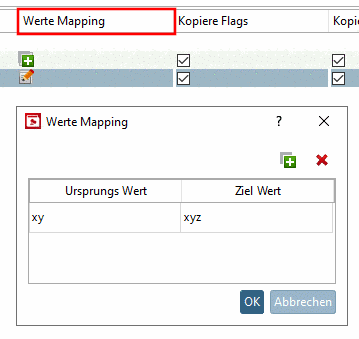 Werte Mapping "Dialogfenster"