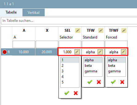 Beispiel in PARTdataManager: Standardwerte geladen