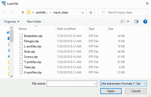 Auswahl Vergleichsteil