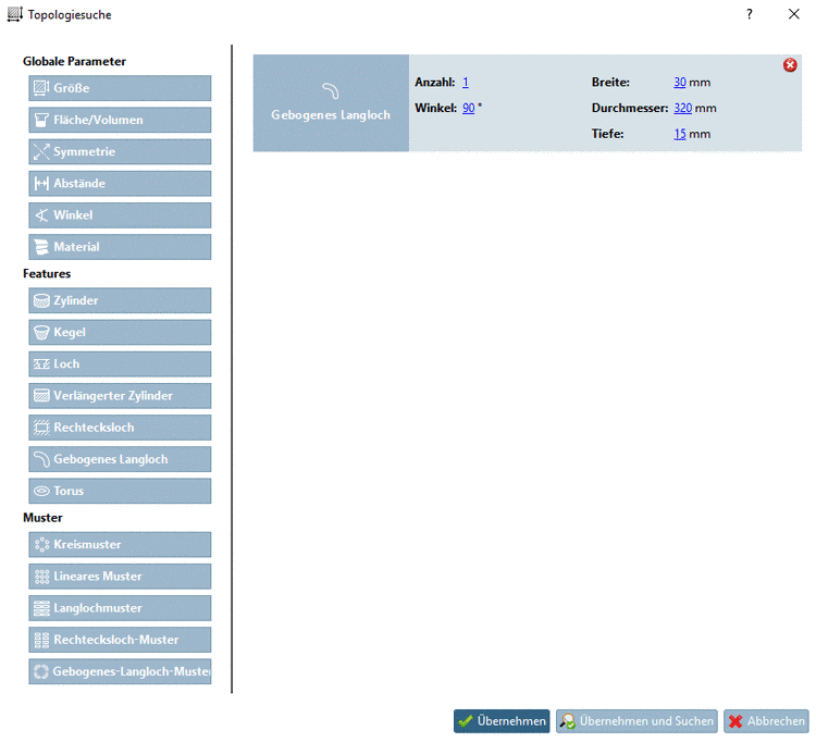Gesucht wird ein Bauteil mit einem gebogenen Langloch mit 90° Winkel