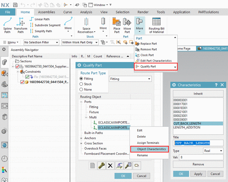 Beispiel: Merkmal "CUT_BACK_LENGTH"