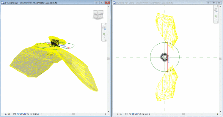 Leuchte mit Lichtquellendefinition nach Revit exportiert