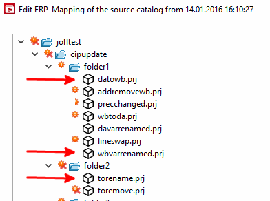 Indexbaum mit Projekten mit und ohne Icon