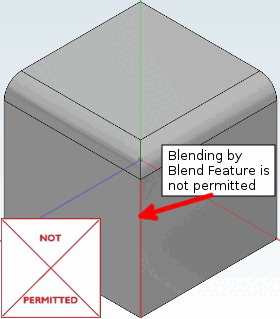 In dieser Situation ist die Verwendung des Blend-Features bei einer schneidenden Kante nicht erlaubt.
