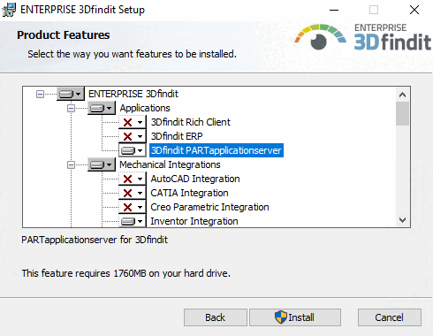 Applications > 3Dfindit PARTapplicationserver