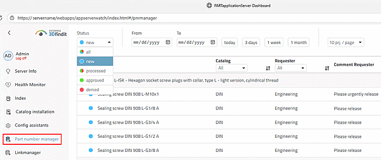 Part number manager