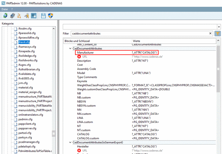 PARTadmin - "Manufacturer" Attribut
