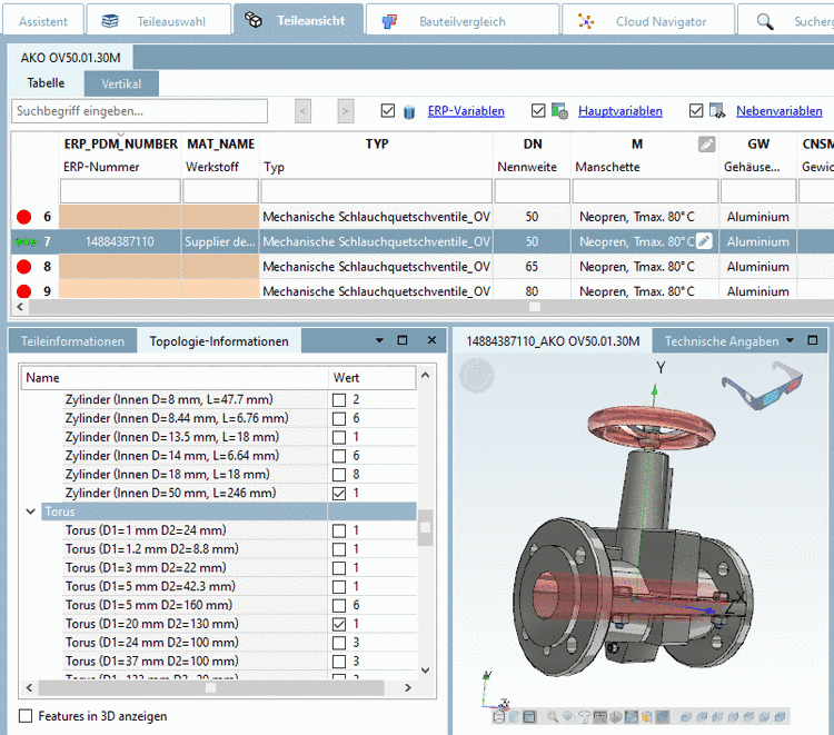 Variablen für alternatives Maß: 'HUB2D' und 'XHUB'