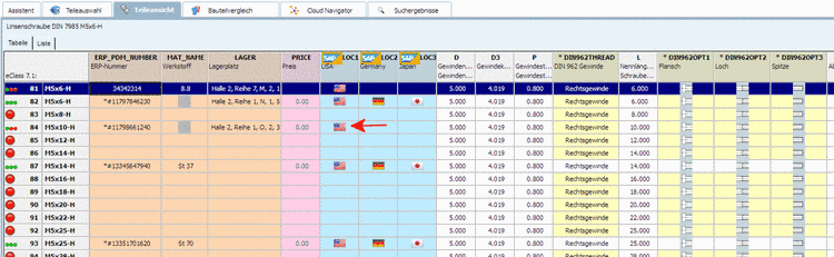 Merkmal mit zugewiesener Variable "XY"