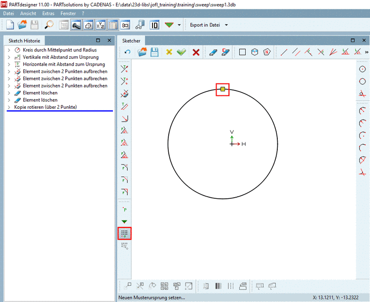 Dialog zur Eingabe der Klassenvariablen