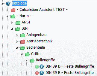 Verzeichnisse und Projekte in Grün/Rot-Darstellung