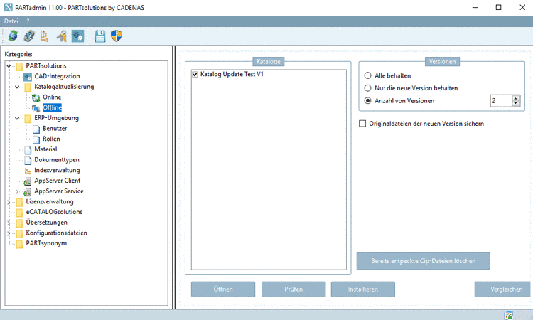 PARTadmin -> Katalogaktualisierung -> Offline