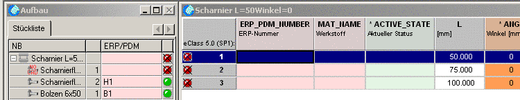 Baugruppe ohne ERP-Nummer - Selektion Baugruppe