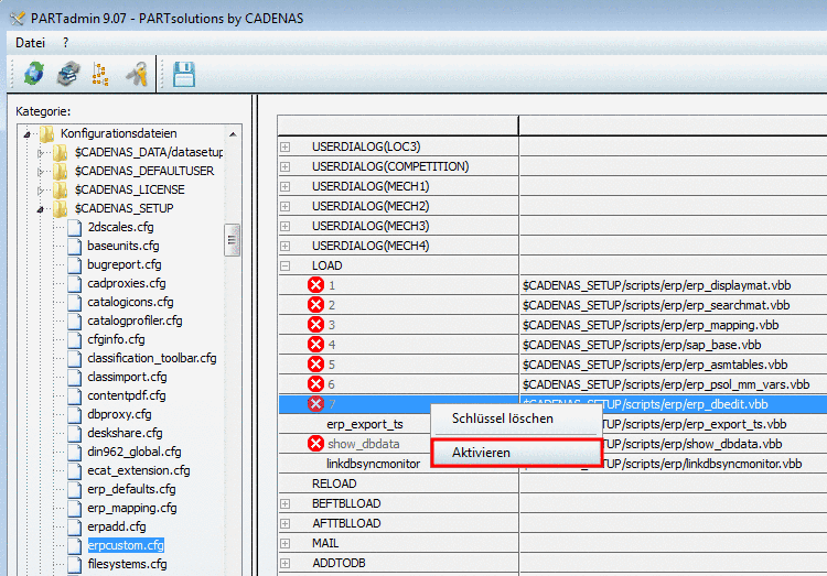 PARTadmin -> erpcustom.cfg -> LOAD