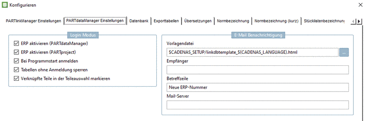 Dialogfenster Konfigurieren
