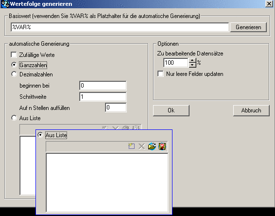 Wertefolge generieren