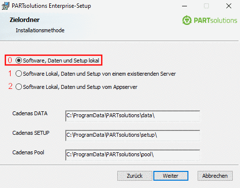 Installationsmethode "0"