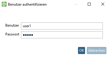 Benutzer authentifizieren: Benutzer- und Passworteingabe