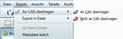 Menü: An CAD übertragen