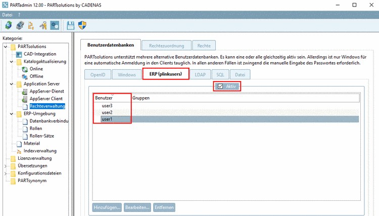 ERP (plinkusers) aktiviert