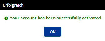 Your account has been successfully activated