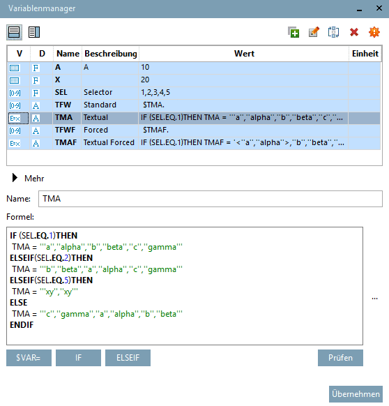Beispiel in PARTdesigner