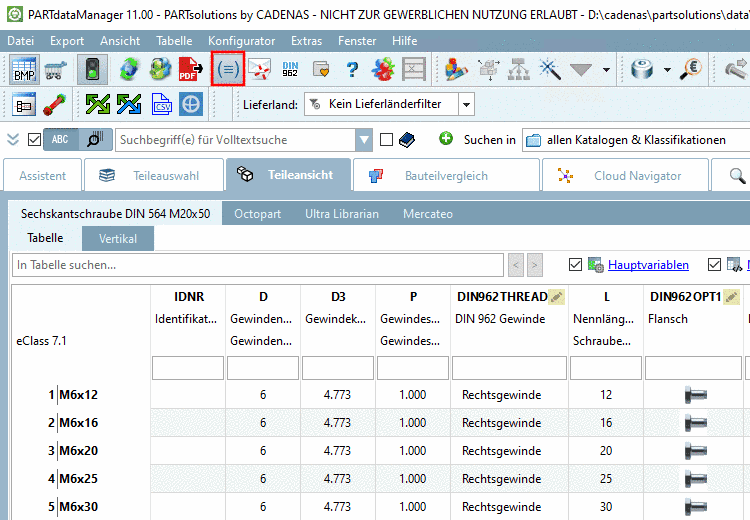 Zu vermeidende Zeilen ausblenden: aktiviert
