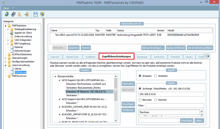 Zugriffsbeschränkungen